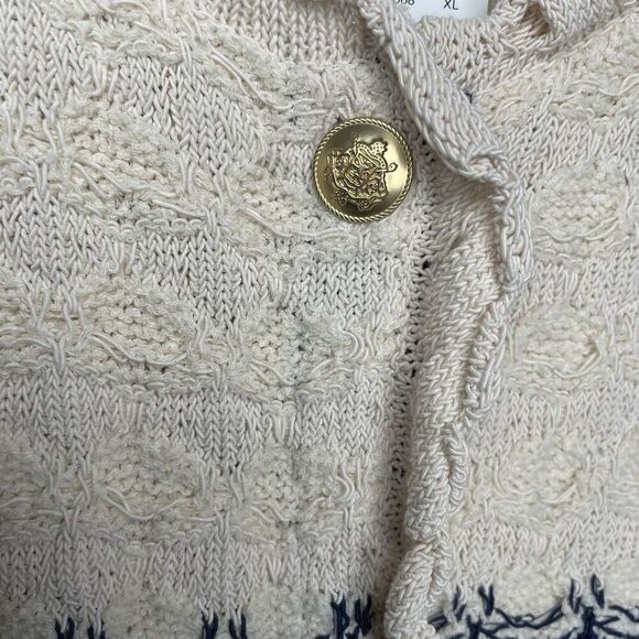 J.CREW Lady Jacket Women XL Textured Crochet Cardigan NEW Blue Beige BZ467 - Picture 6 of 16